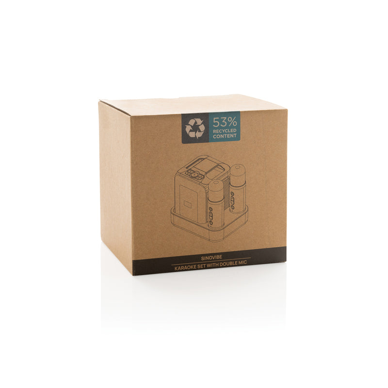 Load image into Gallery viewer, Singvibe RCS recycled plastic karaoke set with double mic - Custom Wood Designs
