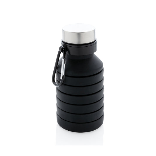 Leakproof collapsible silicone bottle with lid - Custom Wood Designs