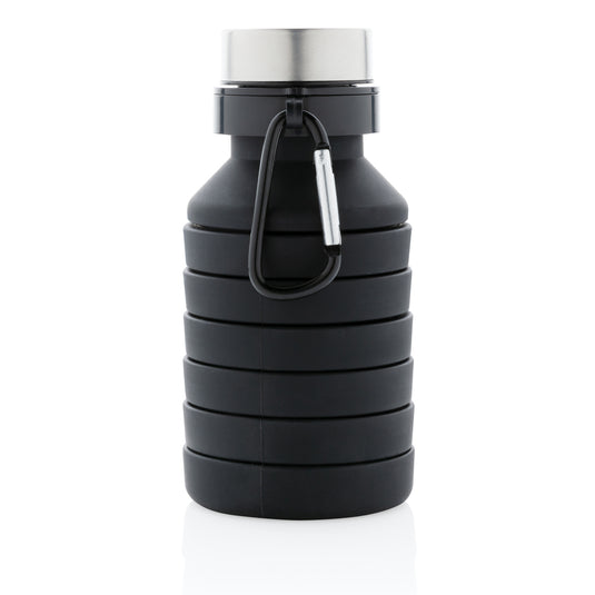 Leakproof collapsible silicone bottle with lid - Custom Wood Designs
