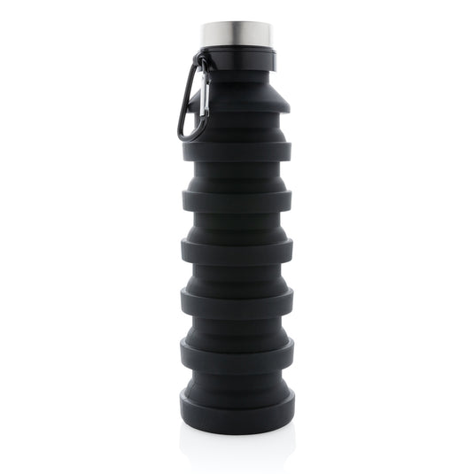 Leakproof collapsible silicone bottle with lid - Custom Wood Designs