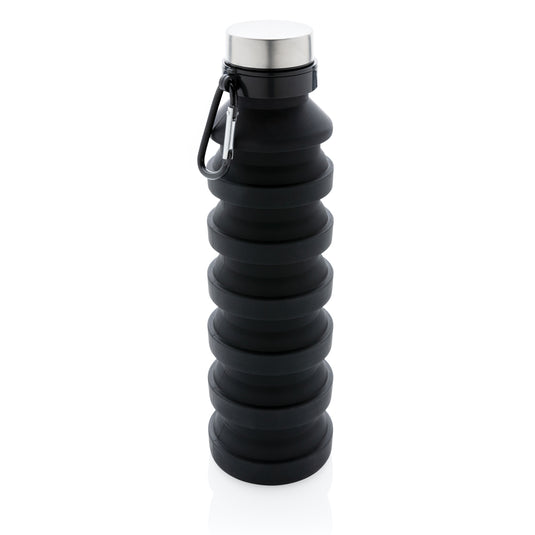 Leakproof collapsible silicone bottle with lid - Custom Wood Designs