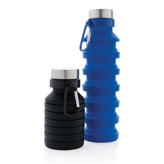 Leakproof collapsible silicone bottle with lid - Custom Wood Designs