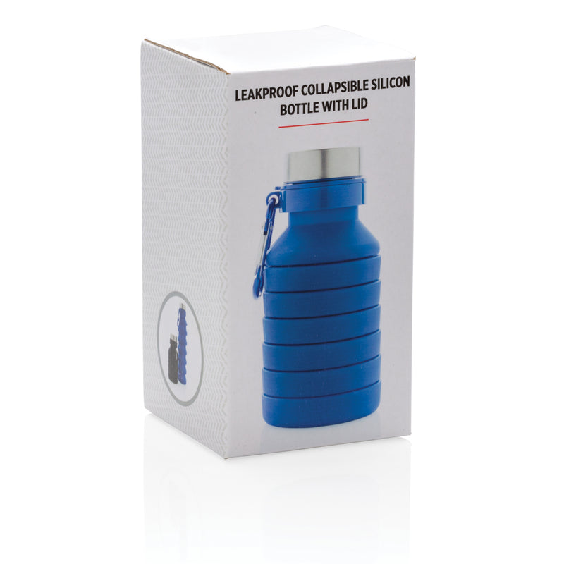 Load image into Gallery viewer, Leakproof collapsible silicone bottle with lid - Custom Wood Designs
