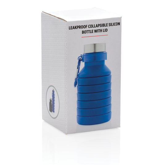 Leakproof collapsible silicone bottle with lid - Custom Wood Designs