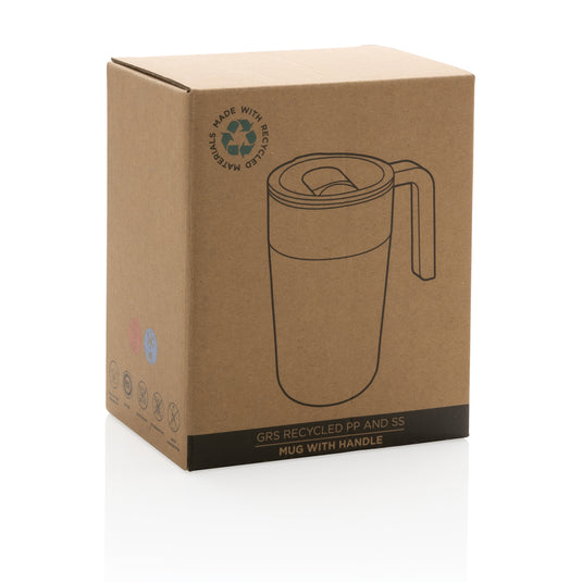 GRS Recycled PP and SS mug with handle - Custom Wood Designs