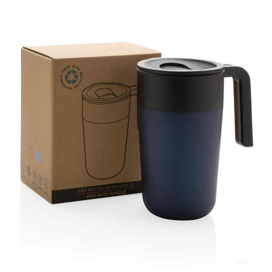 GRS Recycled PP and SS mug with handle - Custom Wood Designs