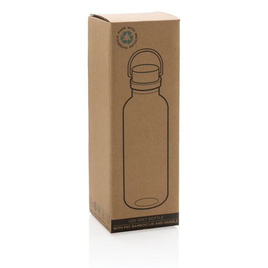 RCS RPET bottle with bamboo lid and handle - Custom Wood Designs