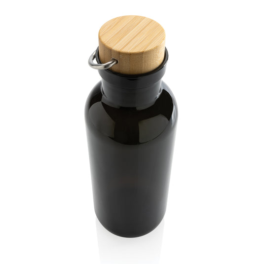 RCS RPET bottle with bamboo lid and handle - Custom Wood Designs