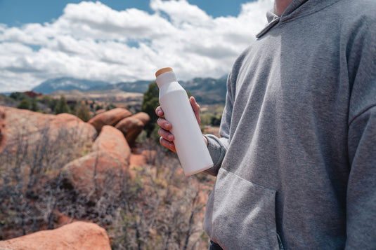 Gaia RCS certified recycled stainless steel vacuum bottle - Custom Wood Designs