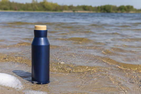 Gaia RCS certified recycled stainless steel vacuum bottle - Custom Wood Designs