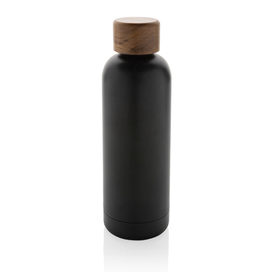 Wood RCS certified recycled stainless steel vacuum bottle - Custom Wood Designs