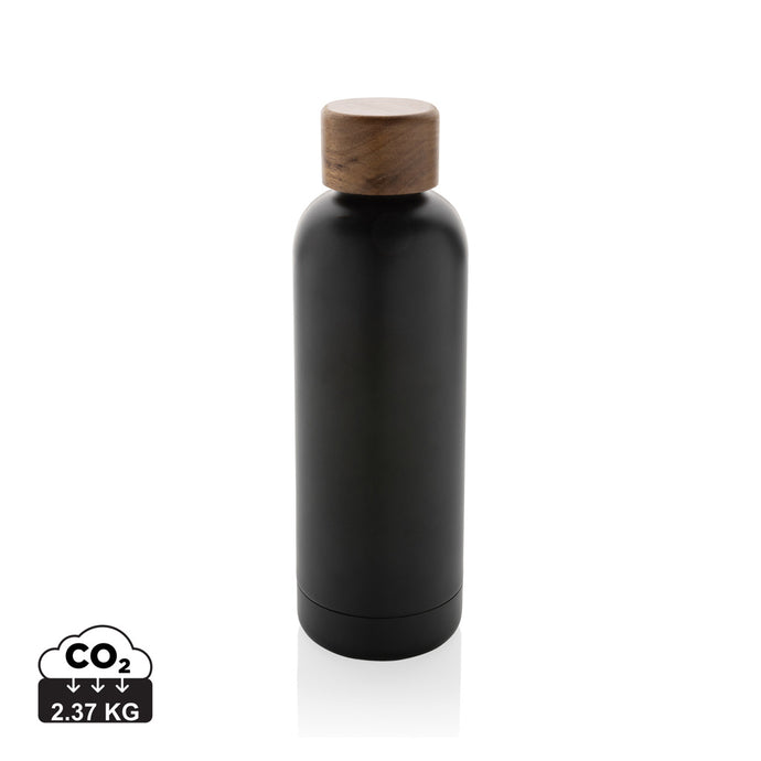 Wood RCS certified recycled stainless steel vacuum bottle - Custom Wood Designs