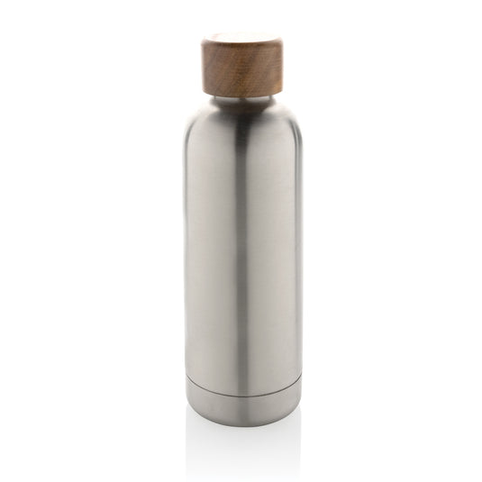 Wood RCS certified recycled stainless steel vacuum bottle - Custom Wood Designs