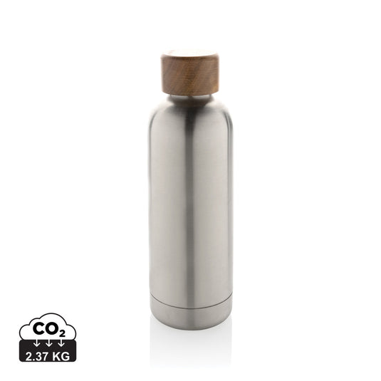 Wood RCS certified recycled stainless steel vacuum bottle - Custom Wood Designs