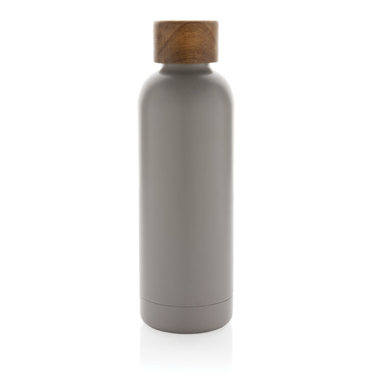 Wood RCS certified recycled stainless steel vacuum bottle - Custom Wood Designs