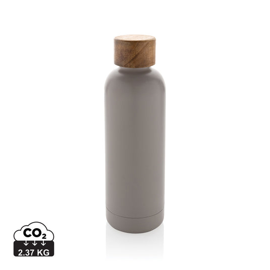 Wood RCS certified recycled stainless steel vacuum bottle - Custom Wood Designs