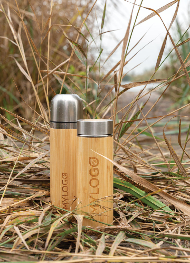 Load image into Gallery viewer, Leak proof bamboo vacuum bottle - Custom Wood Designs
