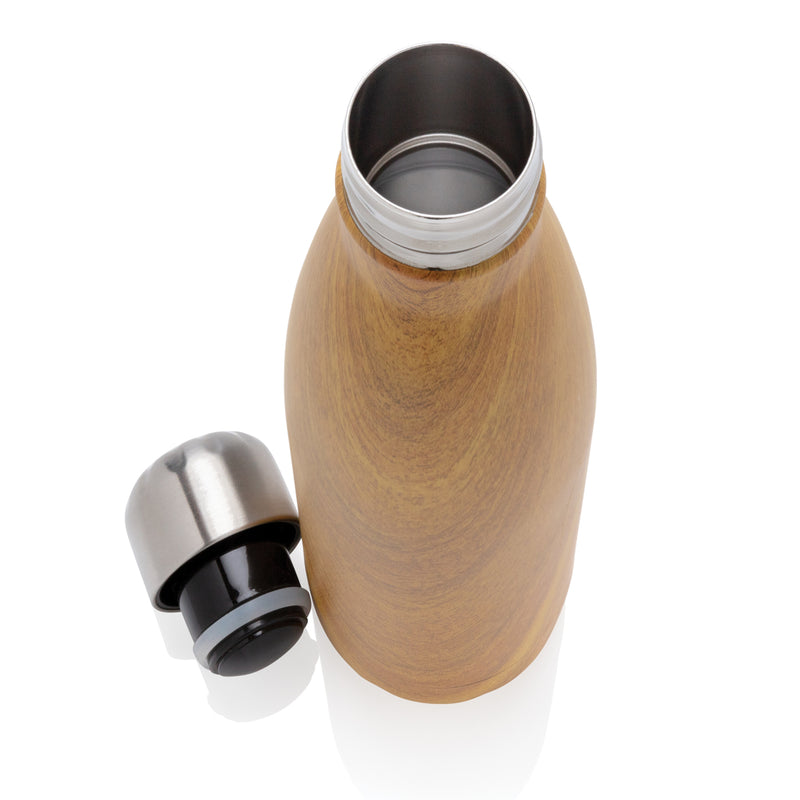 Load image into Gallery viewer, Vacuum insulated stainless steel bottle with wood print - Custom Wood Designs
