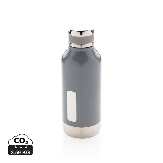 Leak proof vacuum bottle with logo plate - Custom Wood Designs