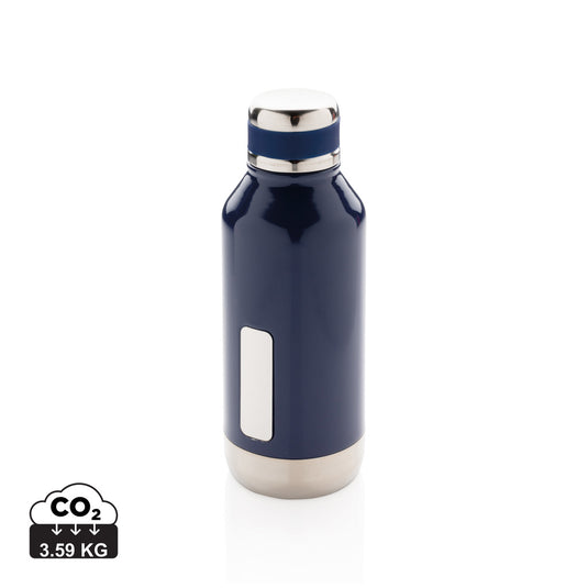 Leak proof vacuum bottle with logo plate - Custom Wood Designs