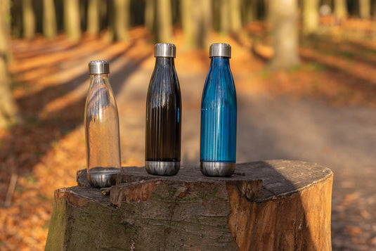 Leakproof water bottle with stainless steel lid - Custom Wood Designs