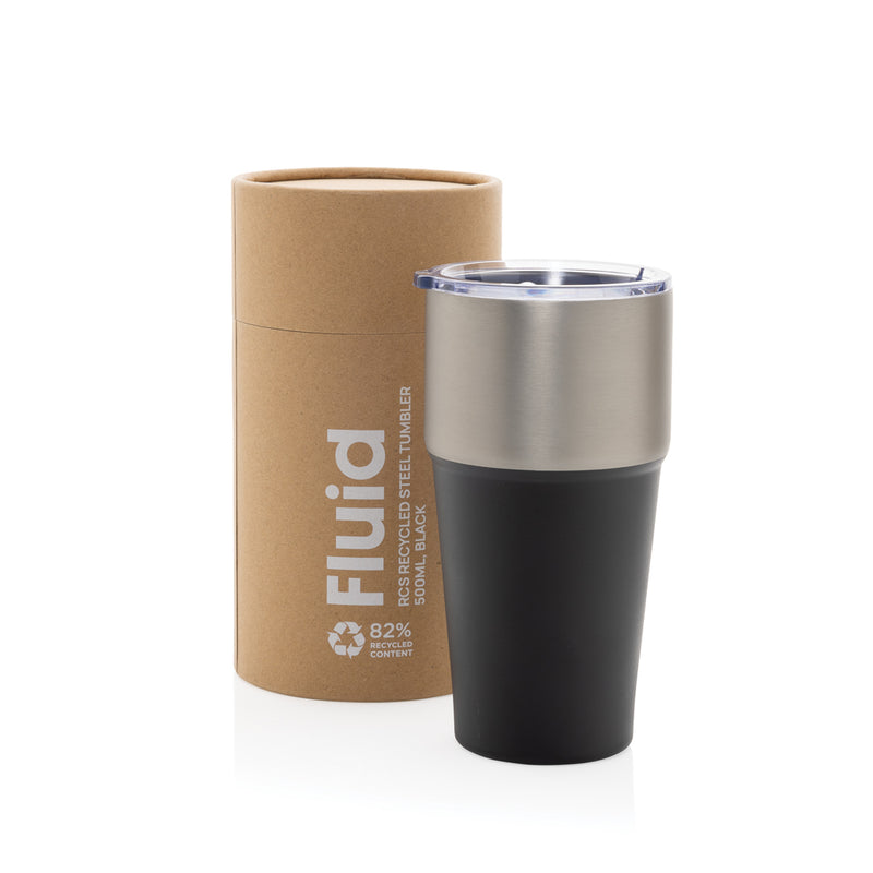 Load image into Gallery viewer, Fluid RCS certified recycled steel tumbler 500ml - Custom Wood Designs
