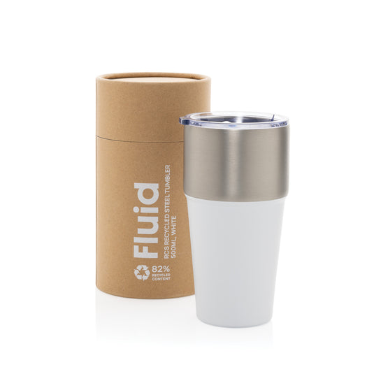 Fluid RCS certified recycled steel tumbler 500ml - Custom Wood Designs