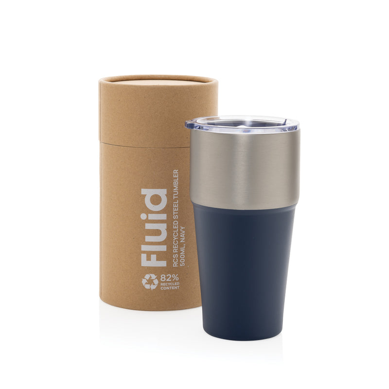Load image into Gallery viewer, Fluid RCS certified recycled steel tumbler 500ml - Custom Wood Designs
