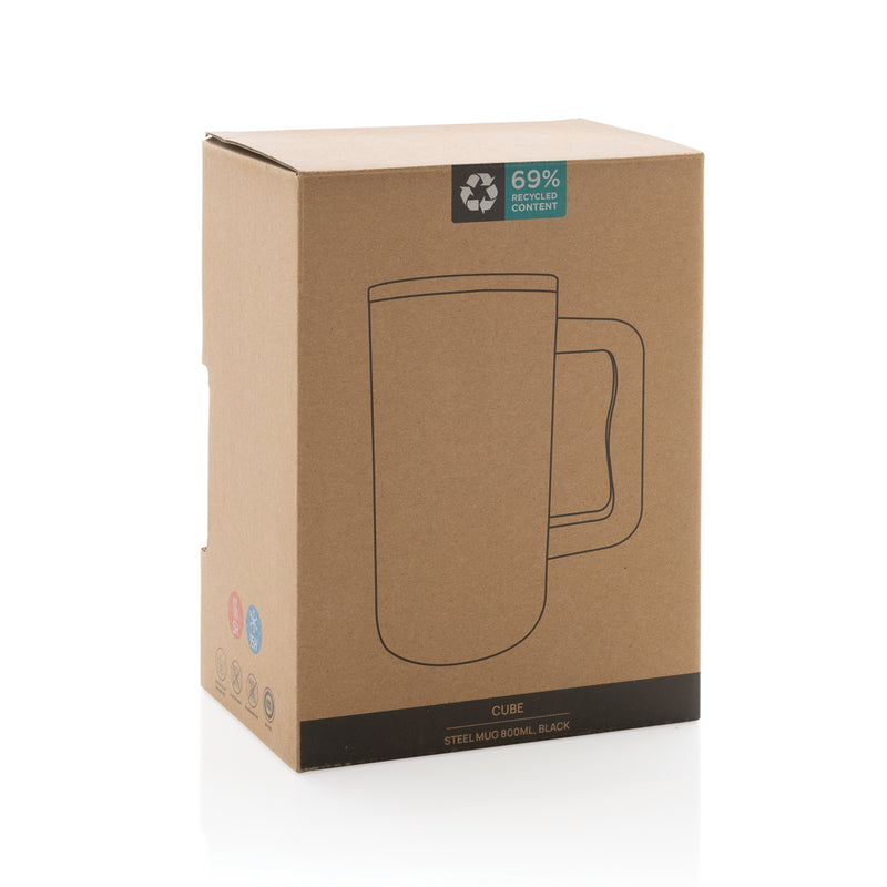 Load image into Gallery viewer, Cube RCS certified recycled steel mug 800ml - Custom Wood Designs
