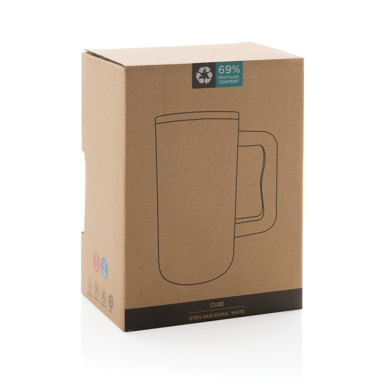 Load image into Gallery viewer, Cube RCS certified recycled steel mug 800ml - Custom Wood Designs
