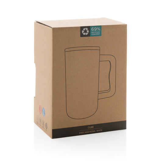 Cube RCS certified recycled steel mug 800ml - Custom Wood Designs