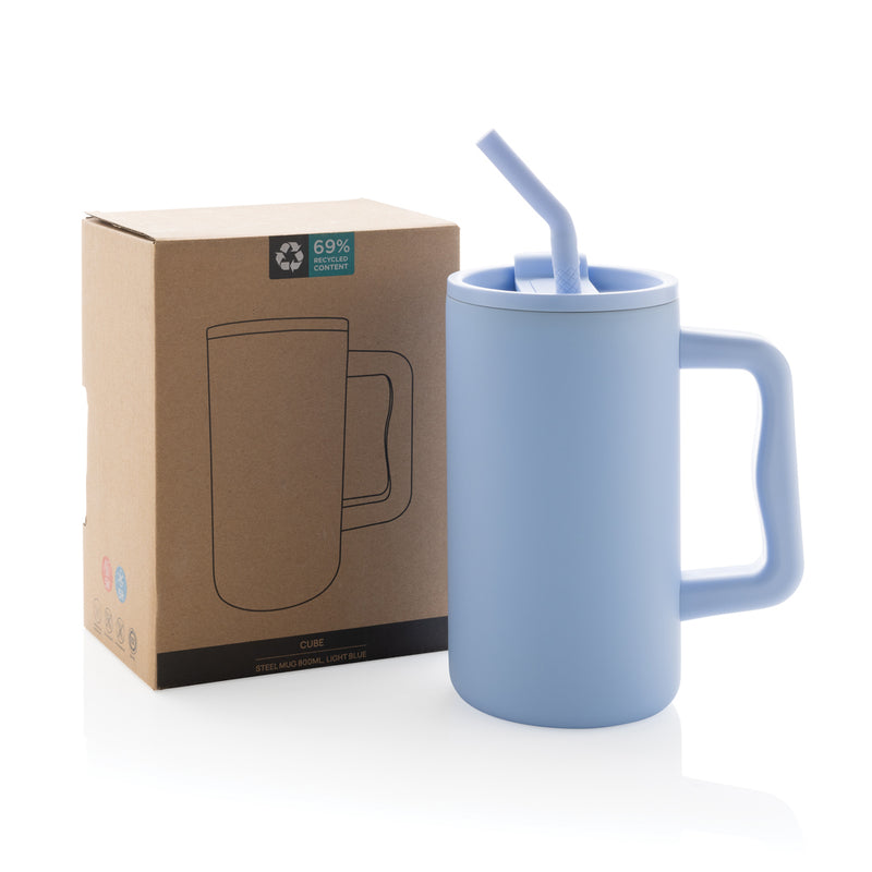 Load image into Gallery viewer, Cube RCS certified recycled steel mug 800ml - Custom Wood Designs
