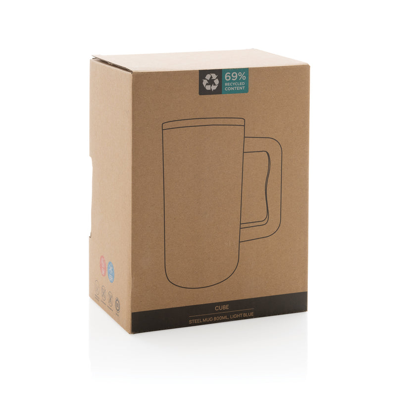 Load image into Gallery viewer, Cube RCS certified recycled steel mug 800ml - Custom Wood Designs
