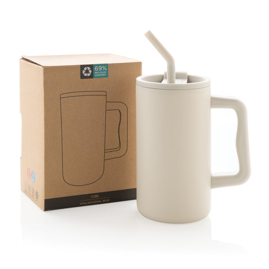 Cube RCS certified recycled steel mug 800ml - Custom Wood Designs