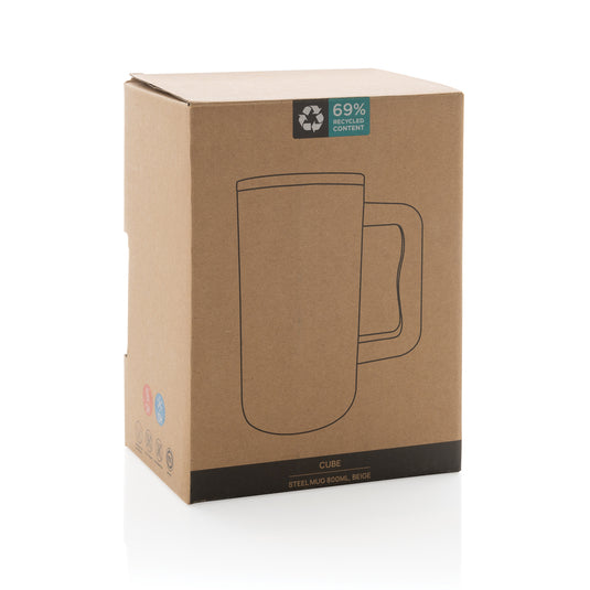 Cube RCS certified recycled steel mug 800ml - Custom Wood Designs