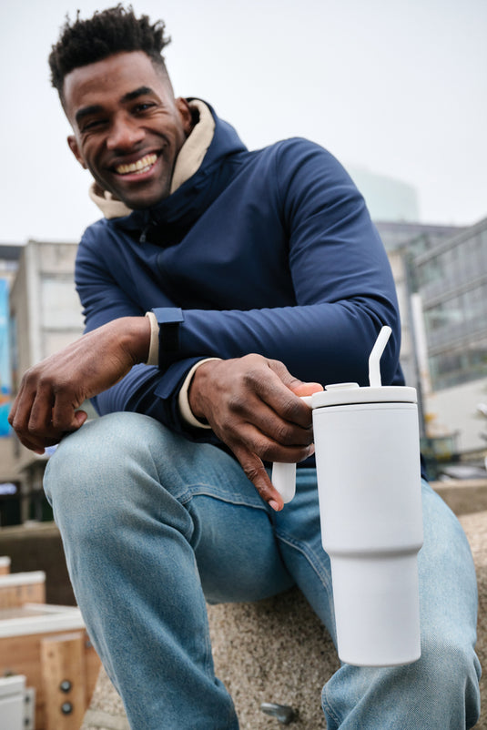 Graphic 360 RCS certified recycled steel tumbler 900ml - Custom Wood Designs