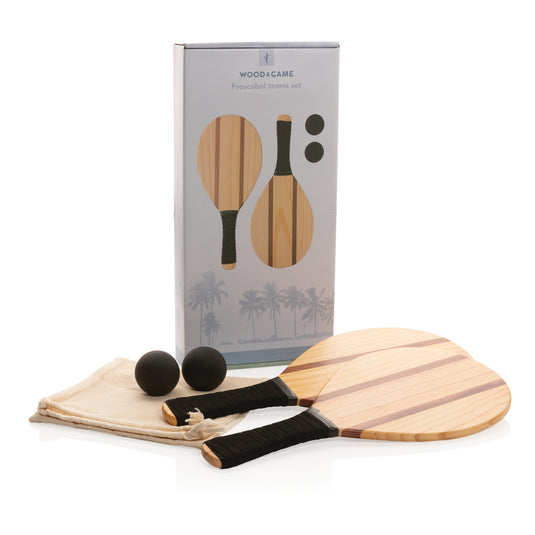 Wooden frescobol tennis set - Custom Wood Designs