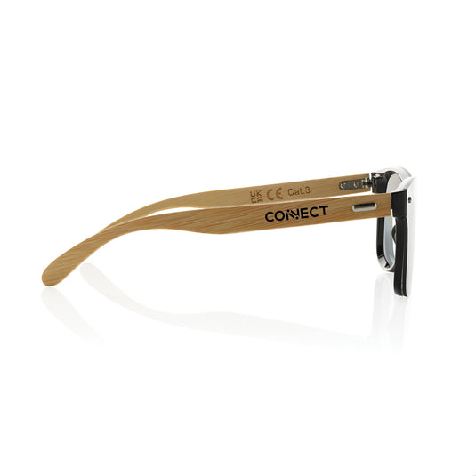 Prism RCS recycled plastic sunglasses with bamboo frame - Custom Wood Designs