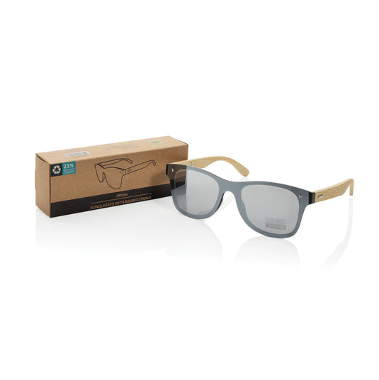 Prism RCS recycled plastic sunglasses with bamboo frame - Custom Wood Designs