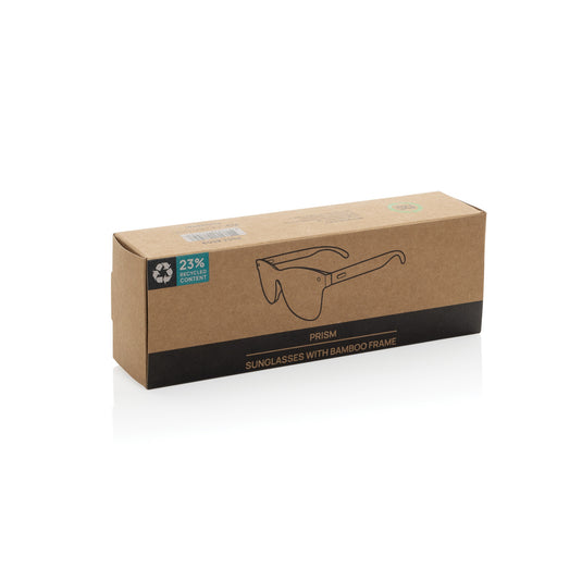 Prism RCS recycled plastic sunglasses with bamboo frame - Custom Wood Designs