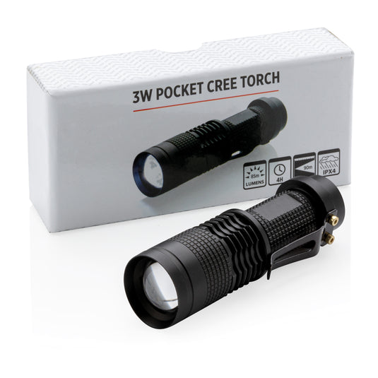 3W pocket CREE torch - Custom Wood Designs