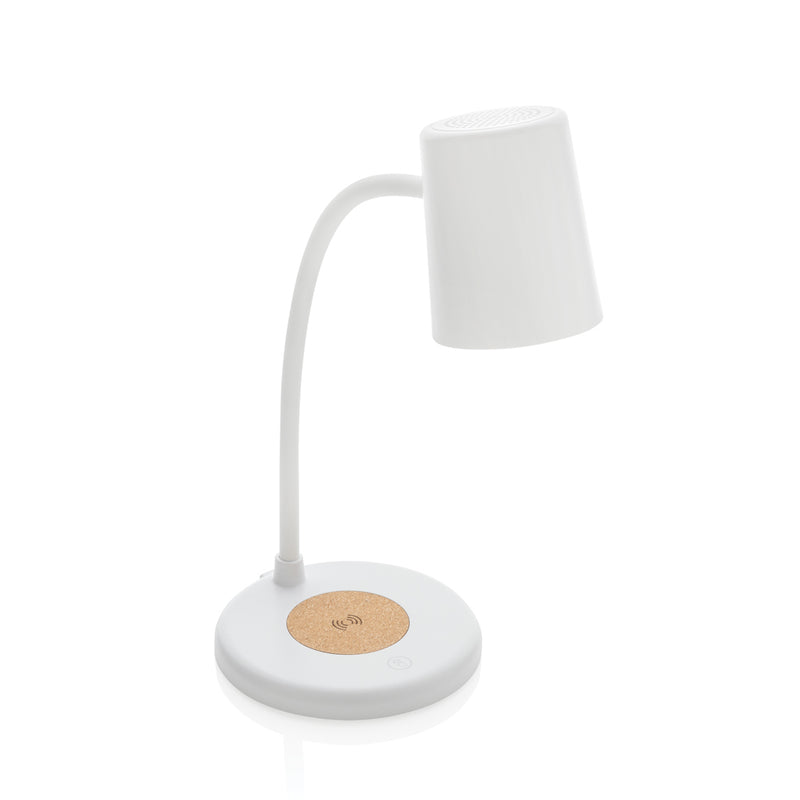 Load image into Gallery viewer, Zenara RCS recycled plastic and cork 15W wireless desk lamp - Custom Wood Designs
