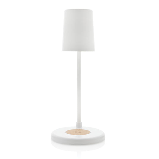 Zenara RCS recycled plastic and cork 15W wireless desk lamp - Custom Wood Designs