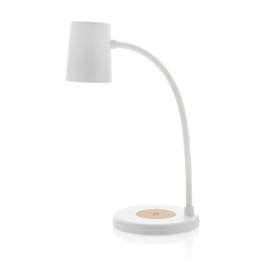 Zenara RCS recycled plastic and cork 15W wireless desk lamp - Custom Wood Designs