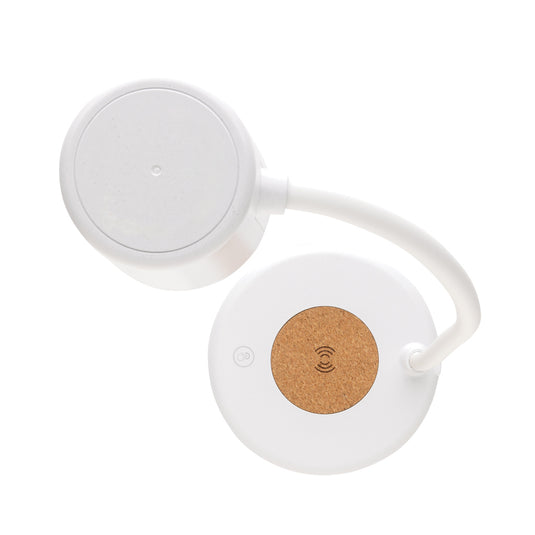 Zenara RCS recycled plastic and cork 15W wireless desk lamp - Custom Wood Designs