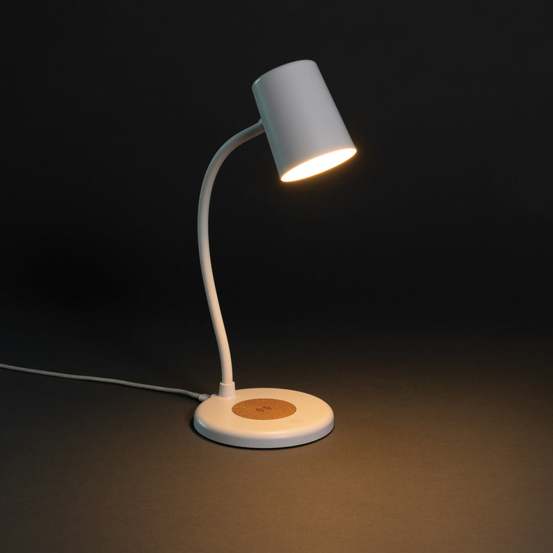 Load image into Gallery viewer, Zenara RCS recycled plastic and cork 15W wireless desk lamp - Custom Wood Designs

