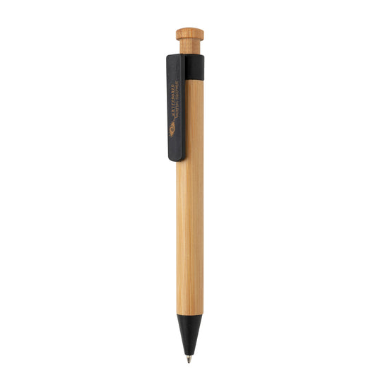 Bamboo pen with wheatstraw clip - Custom Wood Designs