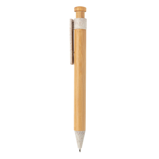 Bamboo pen with wheatstraw clip - Custom Wood Designs
