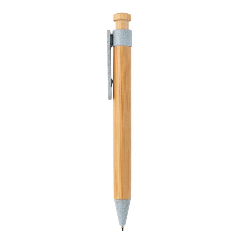 Load image into Gallery viewer, Bamboo pen with wheatstraw clip - Custom Wood Designs
