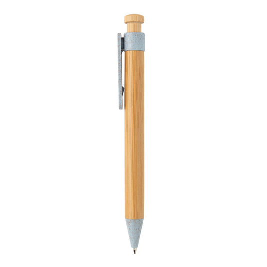 Bamboo pen with wheatstraw clip - Custom Wood Designs